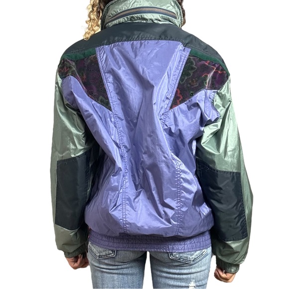 Vintage 80s 90s Orage Patchwork Multi Textured Full Zip Ski Jacket Small - Picture 10 of 15